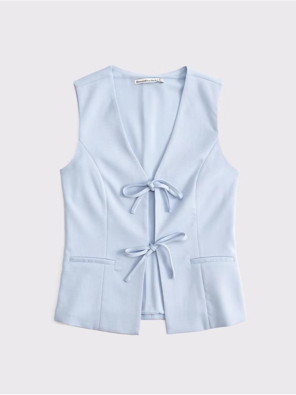 Abercrombie & Fitch Light Blue Tie-Front Vest
